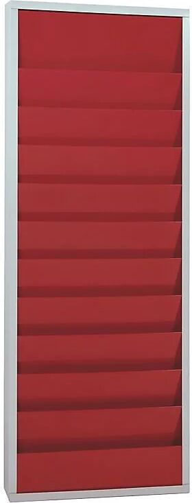 EICHNER Panel de planificación, con 10 carriles, de dos hileras, H x A x P 1280 x 554 x 74 mm, rojo