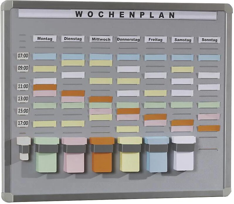 EICHNER Panel modular T-Card, tablero portante de espuma rígida, gris, A x H 468 x 608 mm, con 20 compartimentos y 7 hileras