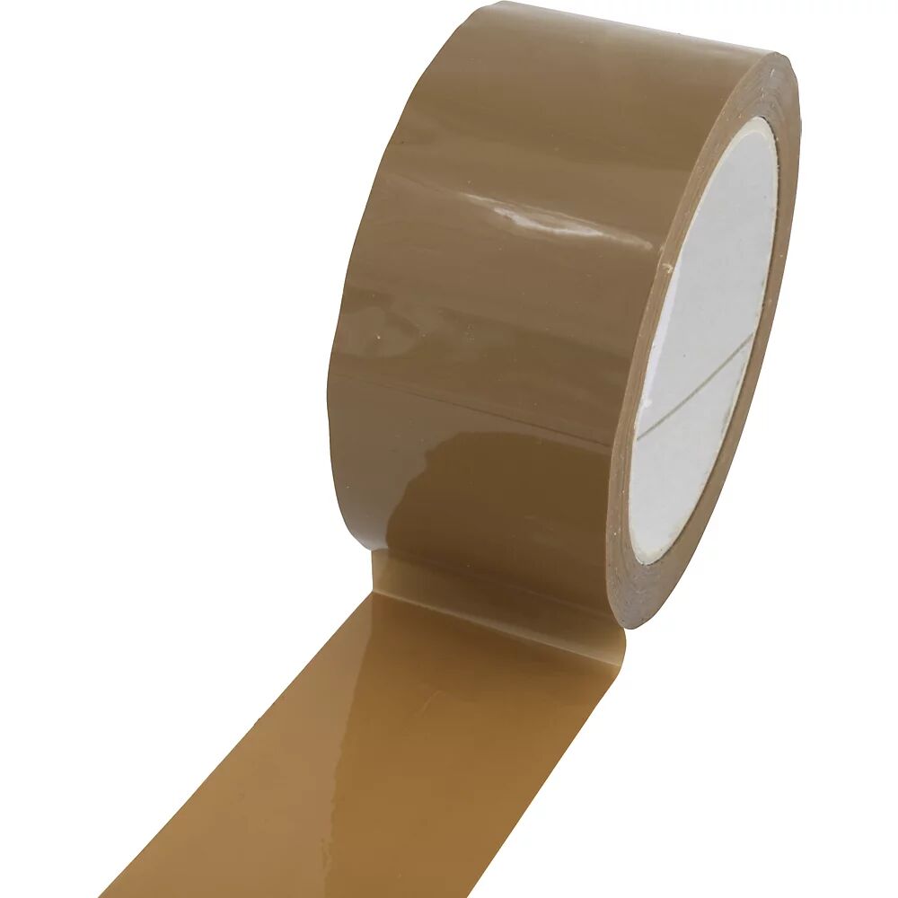 kaiserkraft Cinta de embalaje de PP, modelo silencioso y extrafuerte, UE 36 rollos, marrón, anchura de cinta 50 mm