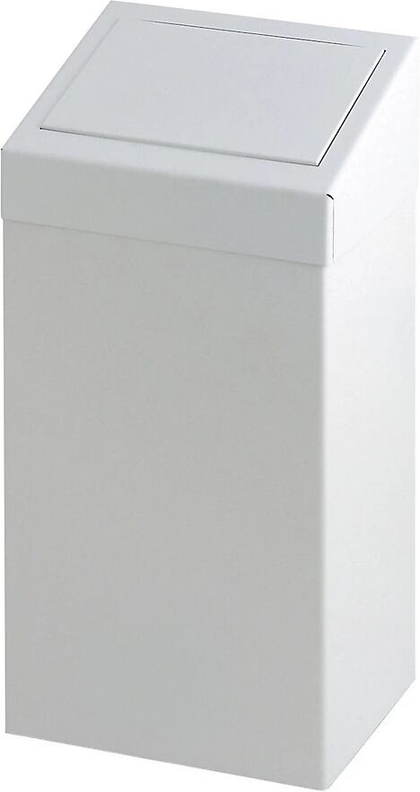 kaiserkraft Colector de residuos mural con trampilla, capacidad 50 l, A x H x P 255 x 700 x 335 mm, blanco