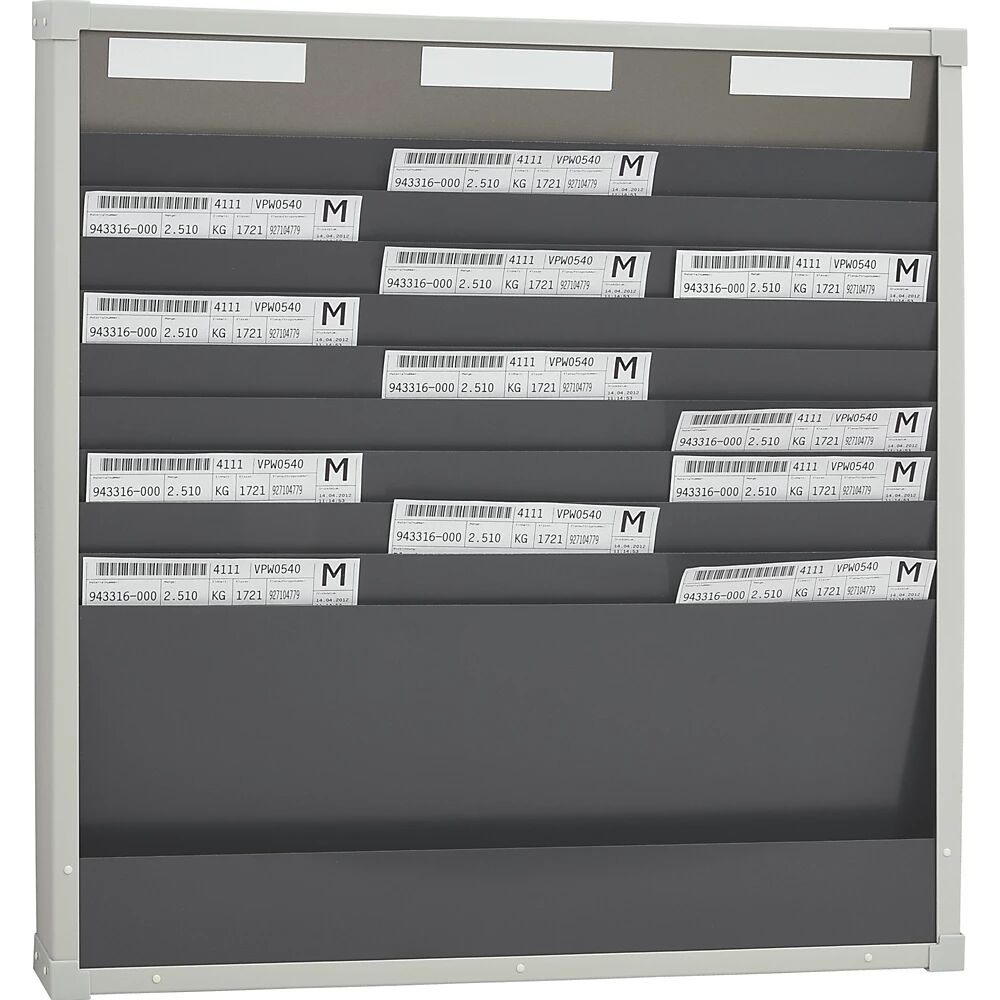 EICHNER Panel modular clasificador para documentos, 10 compartimentos, altura 750 mm, con 3 hileras