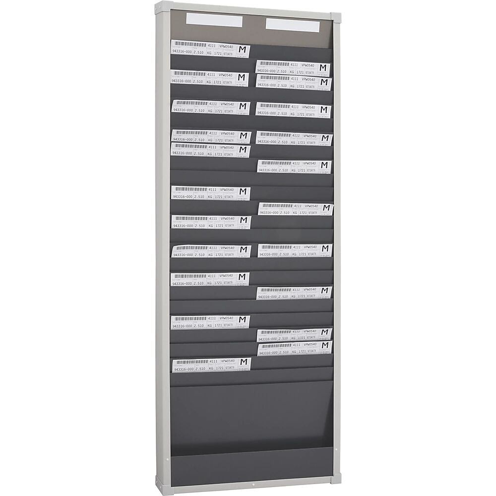 EICHNER Panel modular clasificador para documentos, 25 compartimentos, altura 1350 mm, con 2 hileras