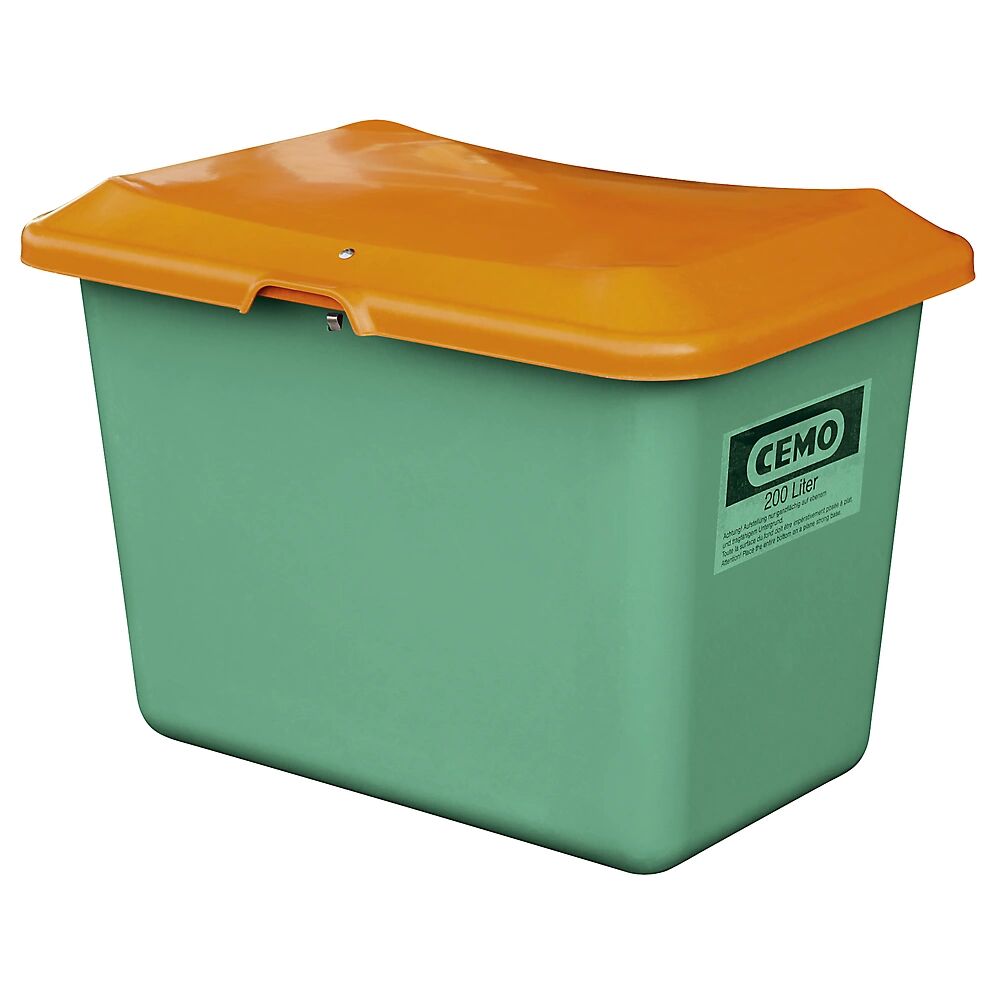 CEMO Recipiente para graneles de PFV, capacidad 200 l, sin abertura de extracción, recipiente verde