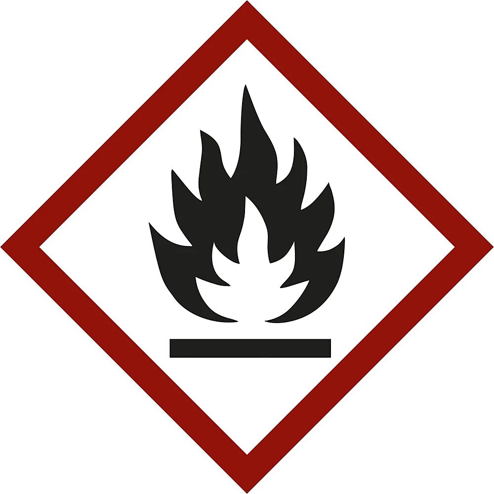 kaiserkraft Etiquetas para sustancias peligrosas, llama, UE 10 unid., lámina, 105 x 105 mm