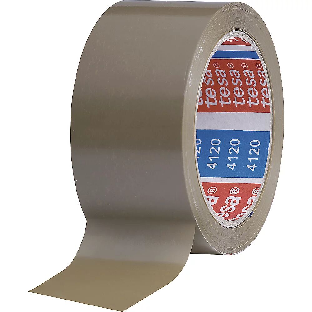 tesa Cinta de embalaje de PVC, pack® 4120, UE 36 rollos, marrón, anchura de cinta 50 mm
