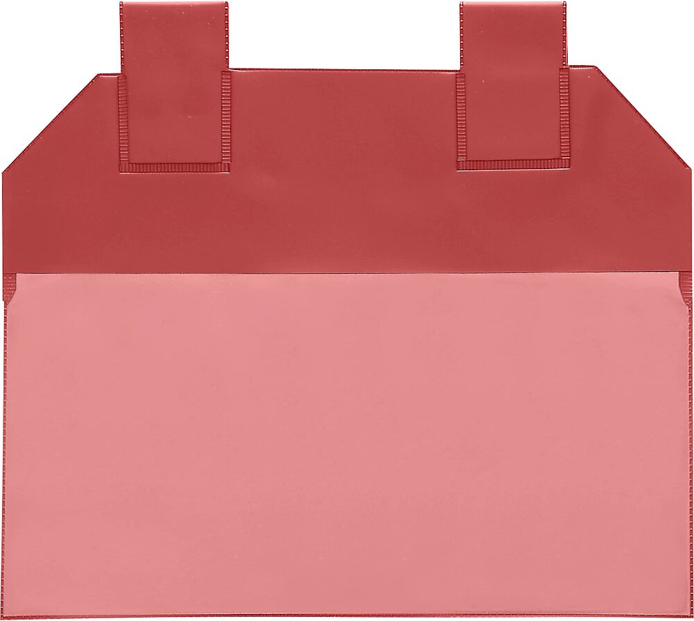 kaiserkraft Portadocumentos para cajas de rejilla, UE 50 unid., para formato de papel DIN A6, rojo