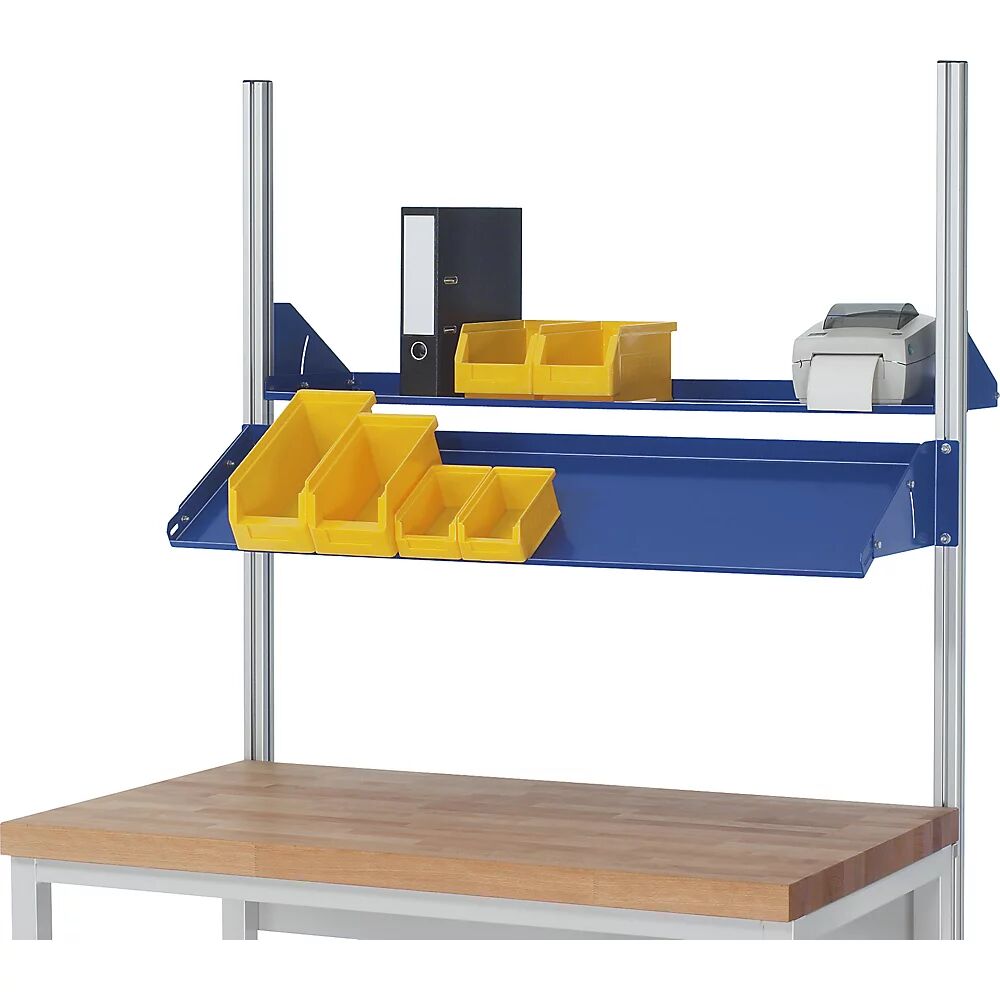 RAU Bandeja metálica inclinable, para módulos superiores modulares en mesas y bancos de trabajo , para anchura de módulo de 2000 mm