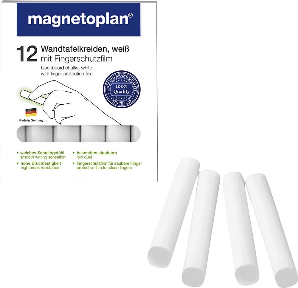 magnetoplan Tiza, redondeado, en blanco, UE 288 unidades