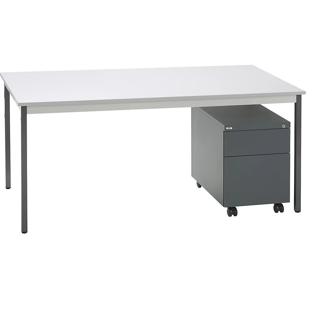 eurokraft basic Oficina completa SATO, escritorio + buck rodante, 790 mm de profundidad, buck rodante con cajón y archivador colgante