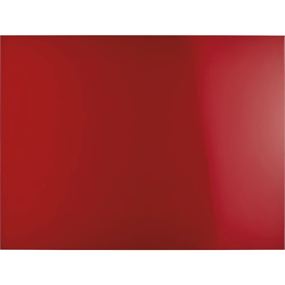 magnetoplan Panel de cristal de diseño, magnético, A x H 1200 x 900 mm, color rojo intenso
