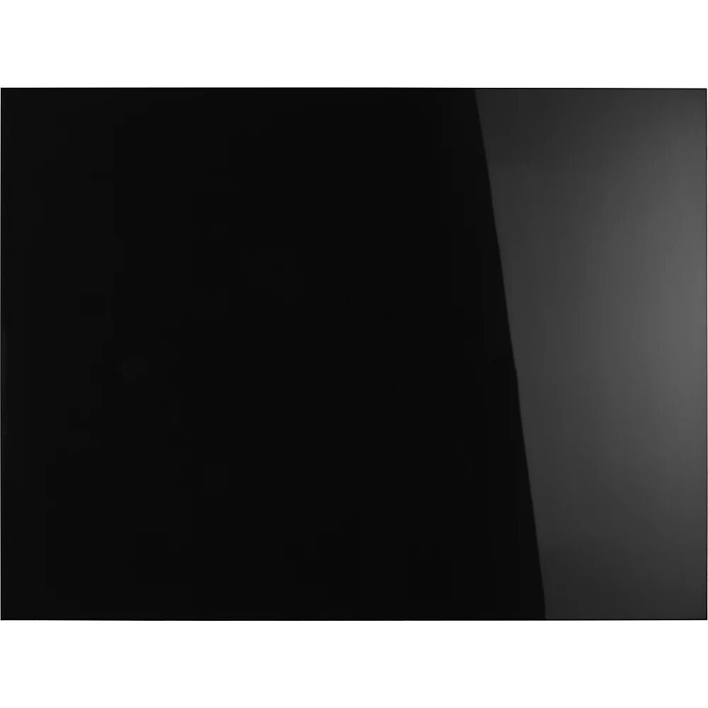 magnetoplan Panel de cristal de diseño, magnético, A x H 1200 x 900 mm, color negro intenso