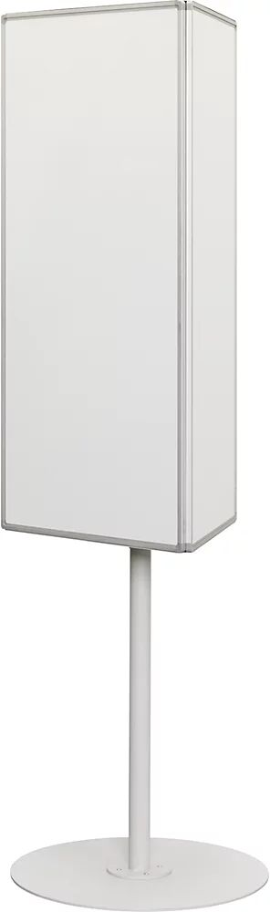 kaiserkraft Columna informativa, giro 360°, H x A x P 2031 x 687 x 600 mm, pizarra blanca por 3 lados