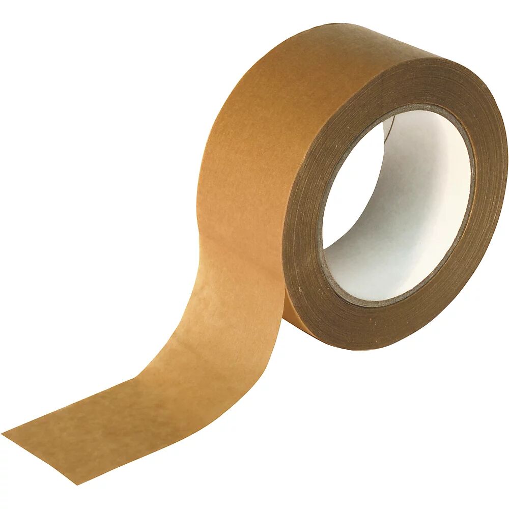 kaiserkraft Cinta adhesiva de papel, modelo silencioso y resistente al desgarro, UE 36 rollos, marrón, anchura de cinta 50 mm
