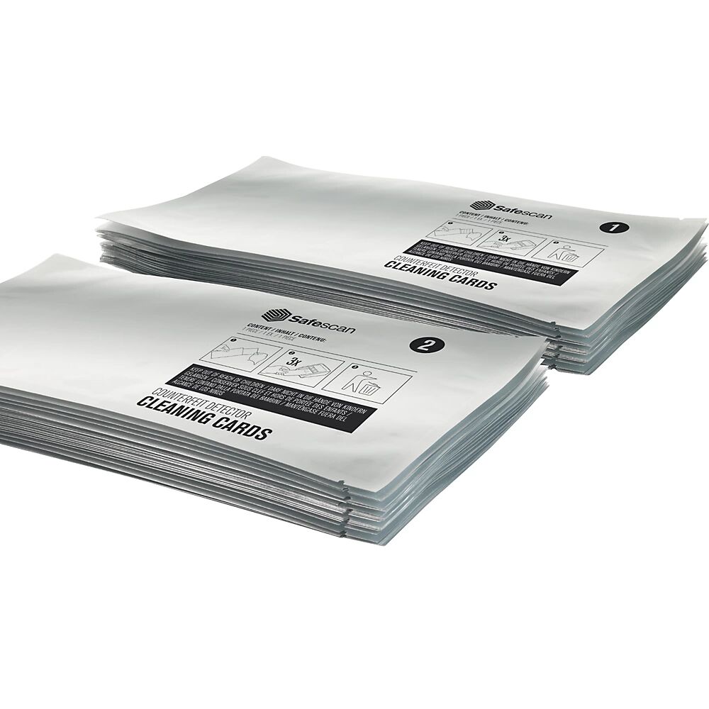 Safescan Tarjetas de limpieza, para detectores de billetes falsos 155-S, 165-S y 185-S, UE 2 x 10 unid.