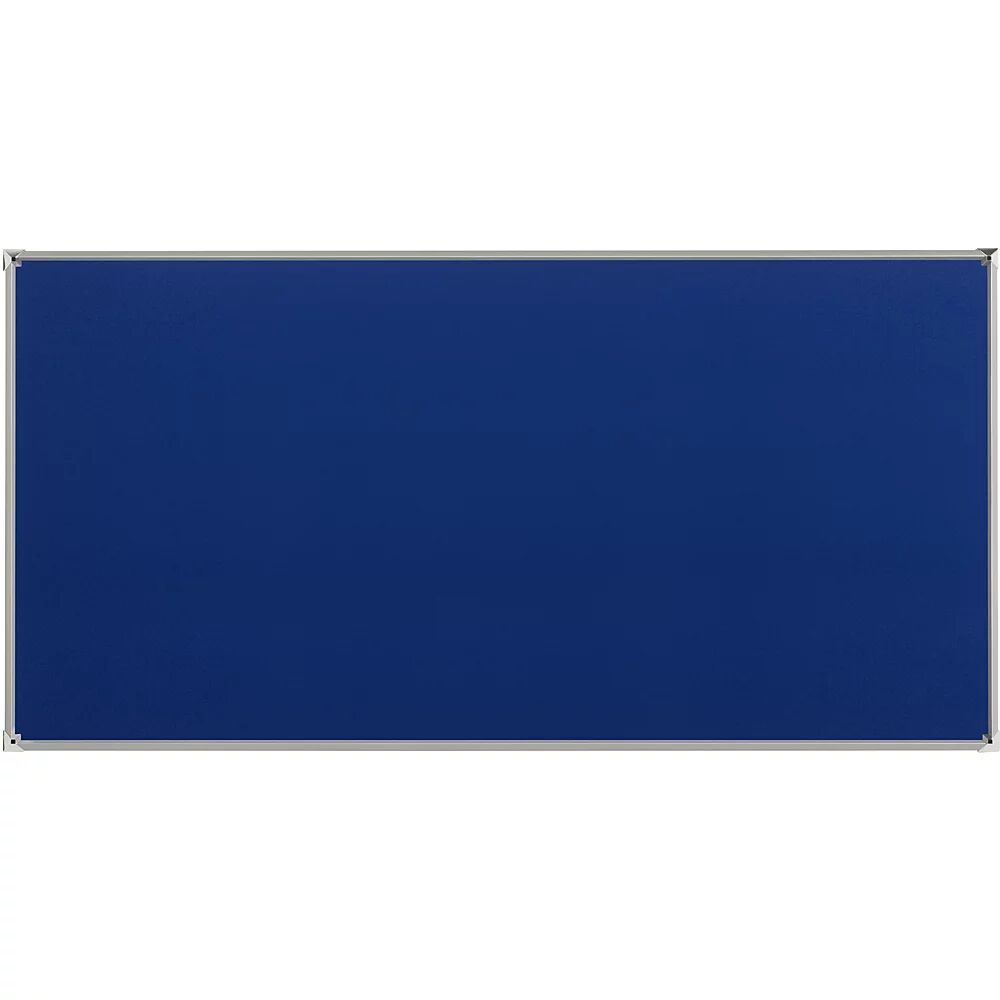 eurokraft pro Tablón para chinchetas con marco de aluminio, tapizado de tela azul, A x H 2400 x 1200 mm