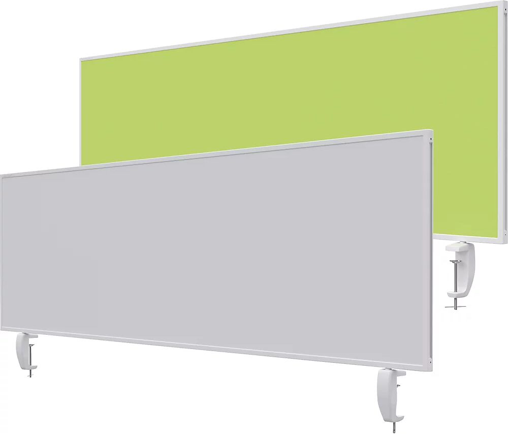 magnetoplan Pared separadora de sobremesa VarioPin, pizarra blanca/fieltro, anchura 1600 mm, verde