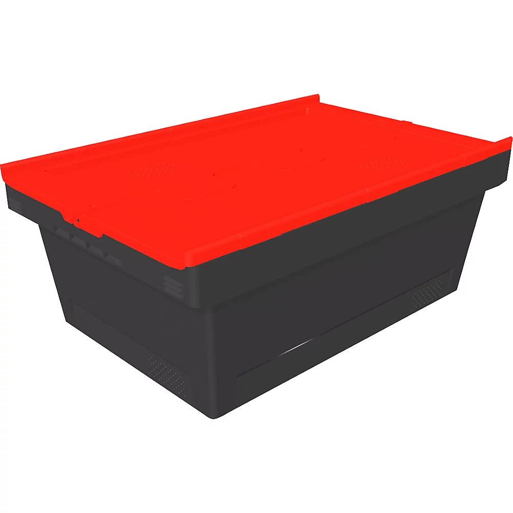 BITO Recipiente reutilizable MB Eco, L x A x H 610 x 400 x 240 mm, negro / rojo