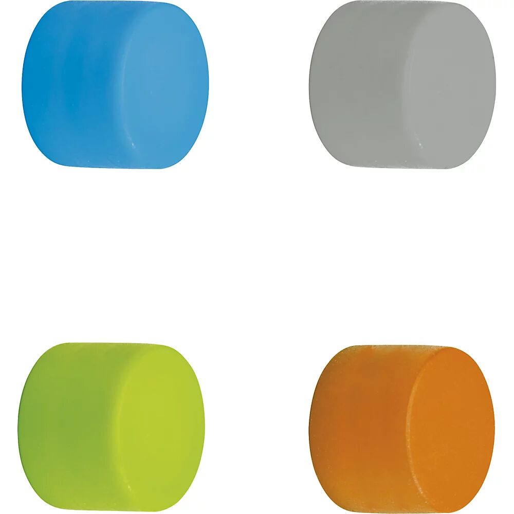 MAUL Imán de disco de silicona y neodimio, UE 16 unidades, fuerza de adherencia 1,5 kg, de colores surtidos