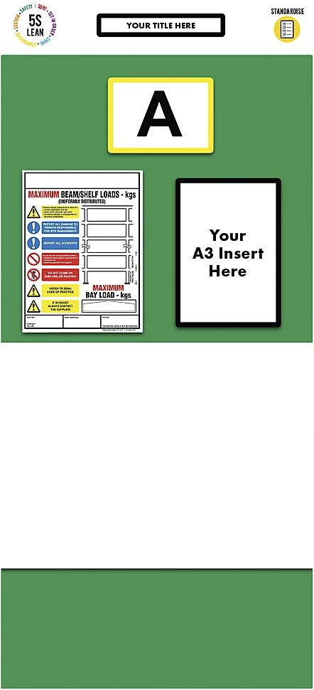 kaiserkraft Cartel informativo para etiquetado individual de estanterías, pizarra blanca, H x A 2000 x 900 mm, verde