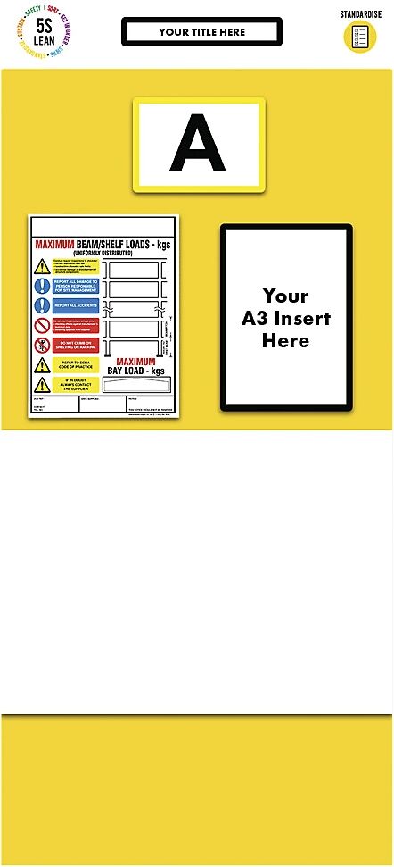 kaiserkraft Cartel informativo para etiquetado individual de estanterías, pizarra blanca, H x A 2000 x 900 mm, amarillo