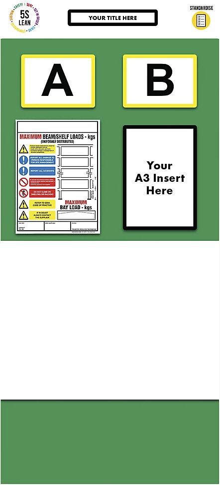 kaiserkraft Cartel informativo para etiquetado doble de estanterías, pizarra blanca, H x A 2000 x 900 mm, verde