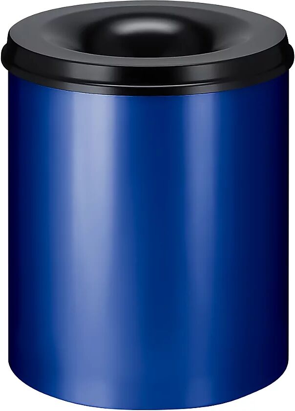 kaiserkraft Papelera de seguridad, acero, autoextinguible, capacidad 80 l, H x Ø 540 x 465 mm, cuerpo en azul / tapa extintora en negro