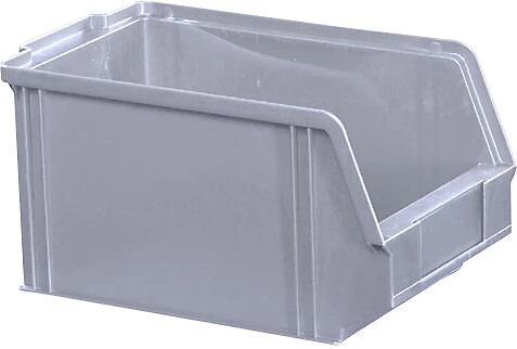 kaiserkraft Caja visualizable de poliestireno, longitud 230 mm, A x H 146 x 130 mm, UE 60 unid., gris