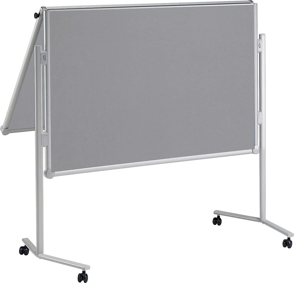 MAUL Panel para conferencias pro, plegable, superficie textil, gris, A x H 1200 x 1500 mm