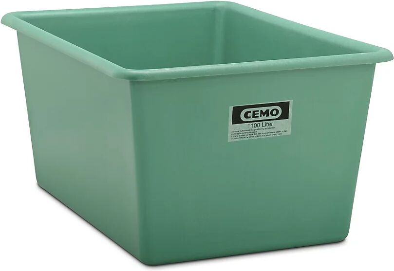 CEMO Recipiente grande de PFV, capacidad 1100 l, L x A x H 1620 x 1190 x 800 mm, verde