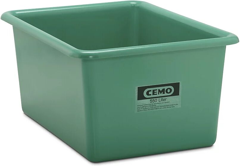 CEMO Recipiente grande de PFV, capacidad 550 l, L x A x H 1320 x 970 x 620 mm, verde