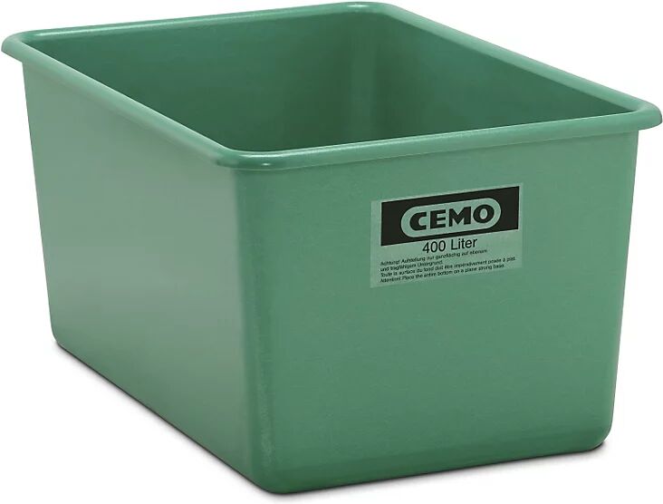 CEMO Recipiente grande de PFV, capacidad 400 l, L x A x H 1190 x 790 x 585 mm, verde