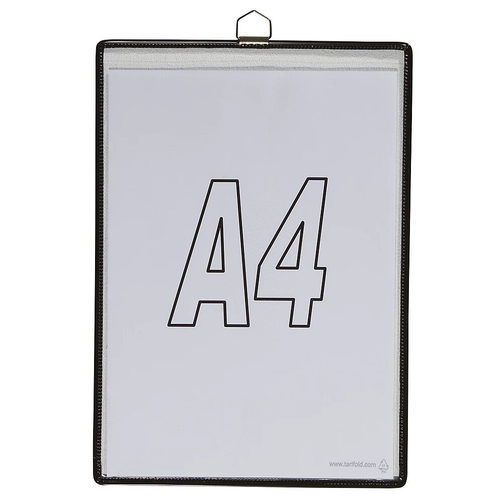 Tarifold Bolsa transparente colgante, para formato DIN A4, negro, UE 10 unidades