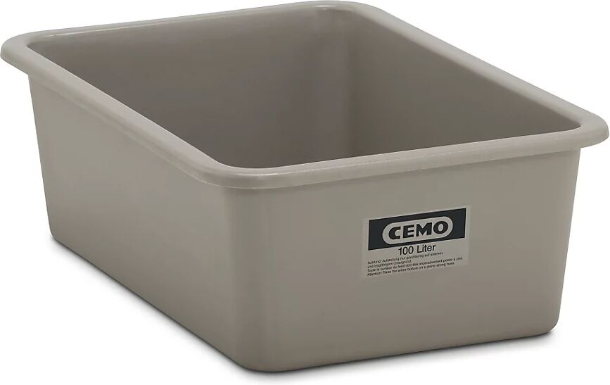 CEMO Recipiente grande de PFV, capacidad 100 l, L x A x H 872 x 571 x 284 mm, gris