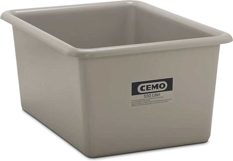 CEMO Recipiente grande de PFV, capacidad 550 l, L x A x H 1320 x 970 x 620 mm, gris