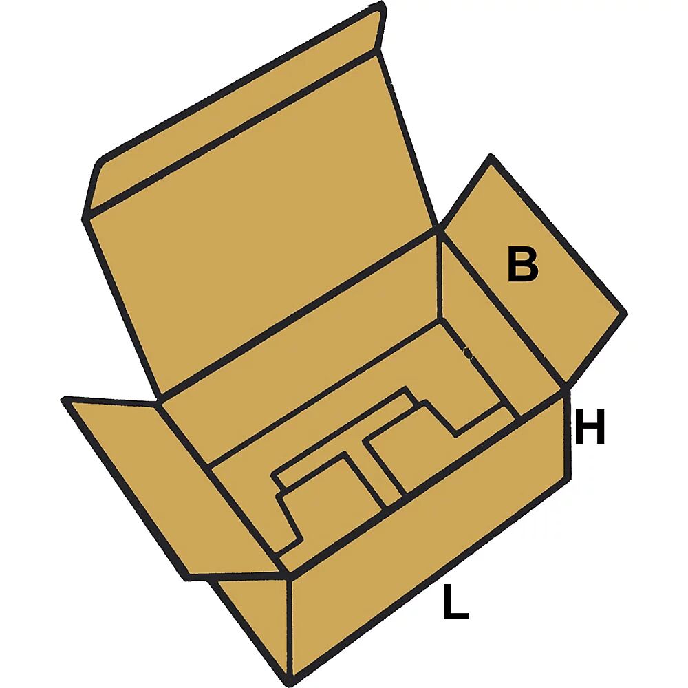 kaiserkraft Cajas plegables KOMFORT, FEFCO 0215, de cartón ondulado de 1 capa, dimensiones interiores 390 x 390 x 350 mm, UE 50 unid.