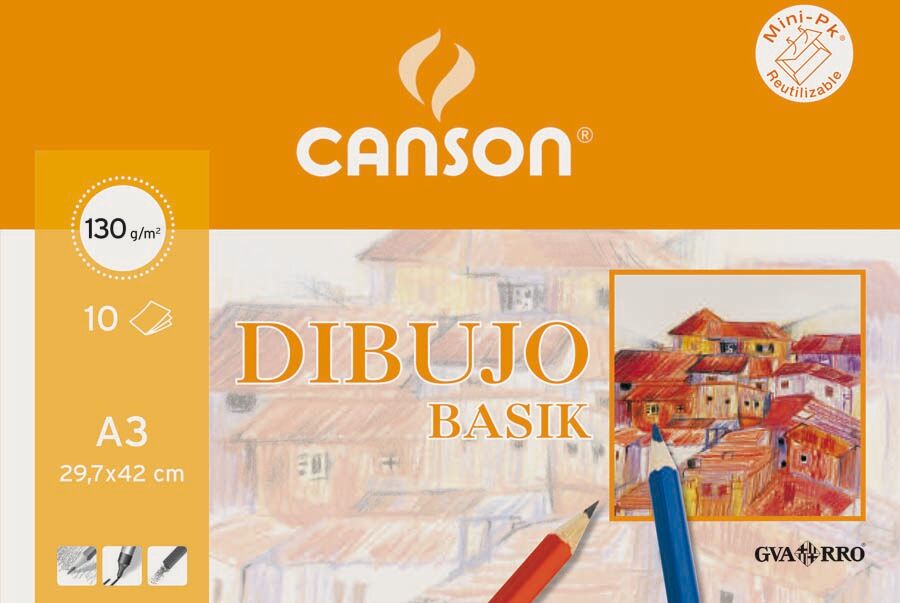 Canson Papel  Basik Dibujo A3 130g 10 hojas