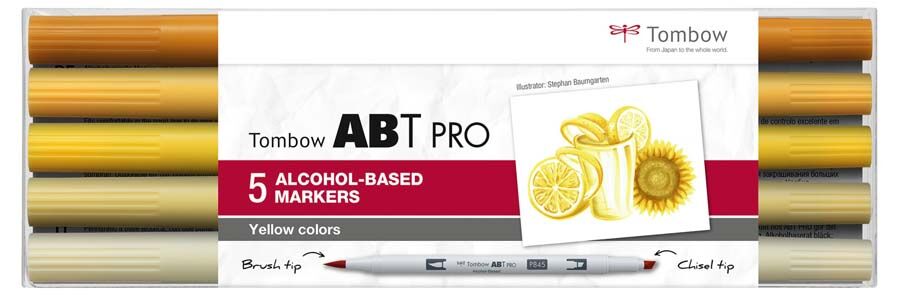 Tombow Rotulador  Abt Pro Dual Brush amarillos 5 colores