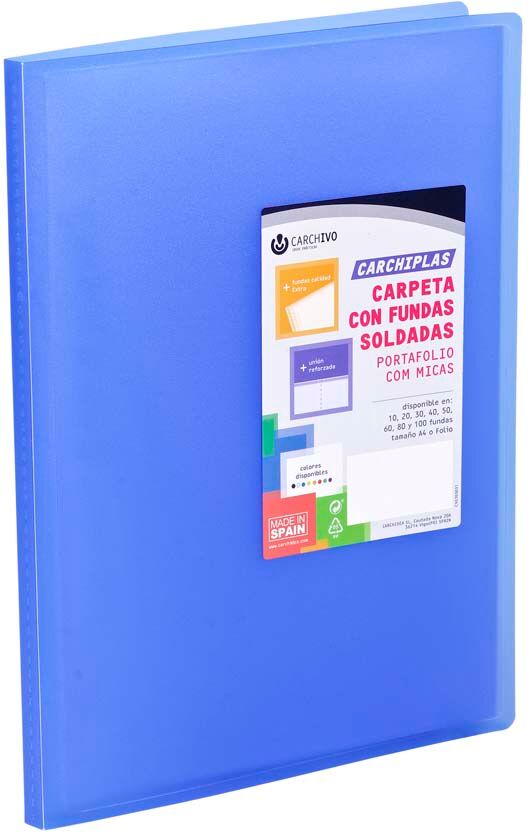 Carchivo Carpeta 20 fundas A4 Carchiplas Book azul