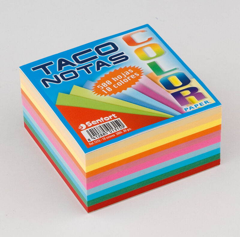 Senfort Tac encolado  10x10cm 10 colores 500 hojas