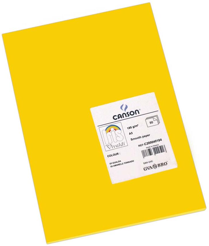 Canson Cartulina  Iris A3 185g amarillo gualda 50u