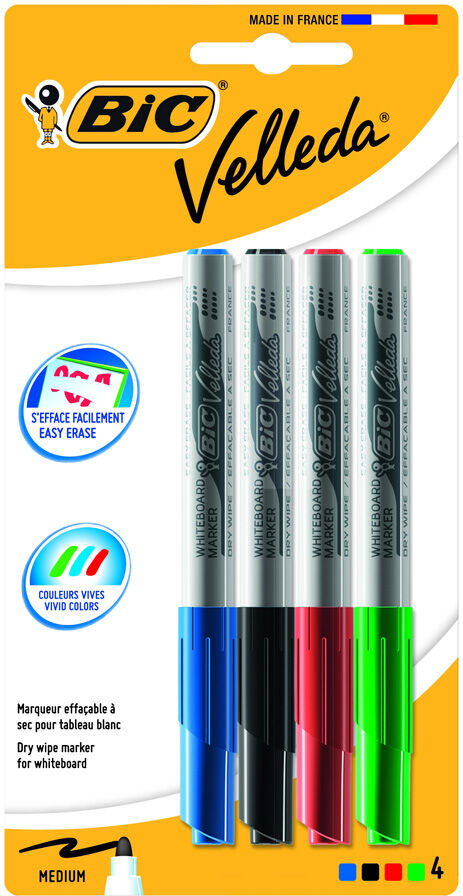 Bic Rotuladores de pizarra blanca  Velleda 4 colores