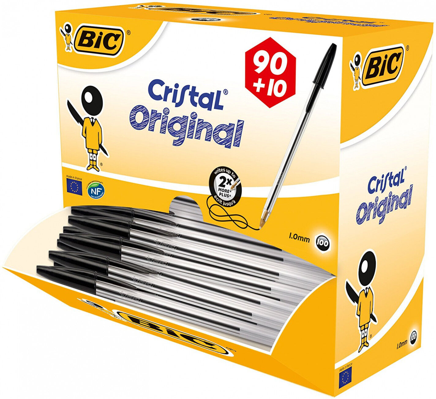 Bic Bolígrafo  Cristal negro 100u