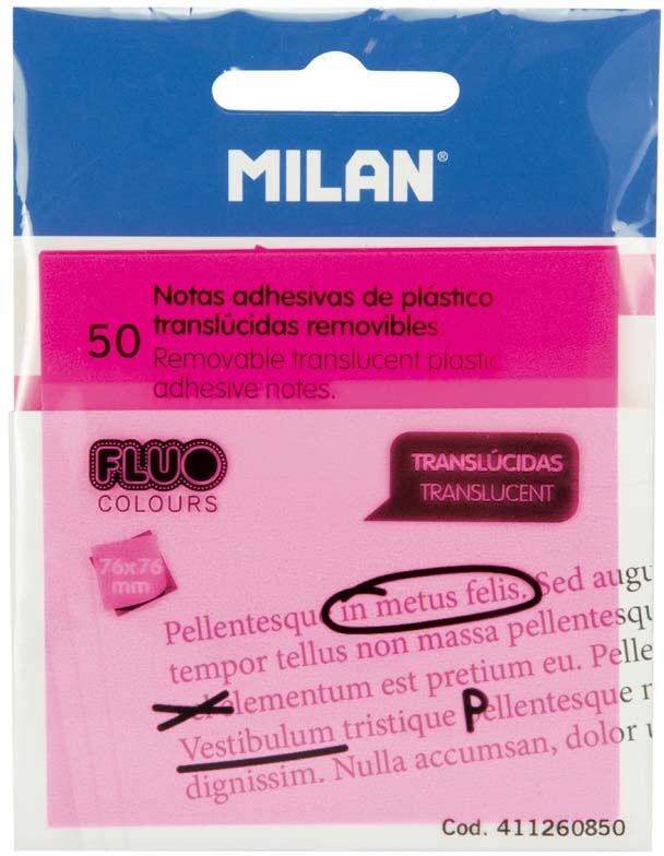 MILAN Blog Notas Adhesivas  Rosa Fluo