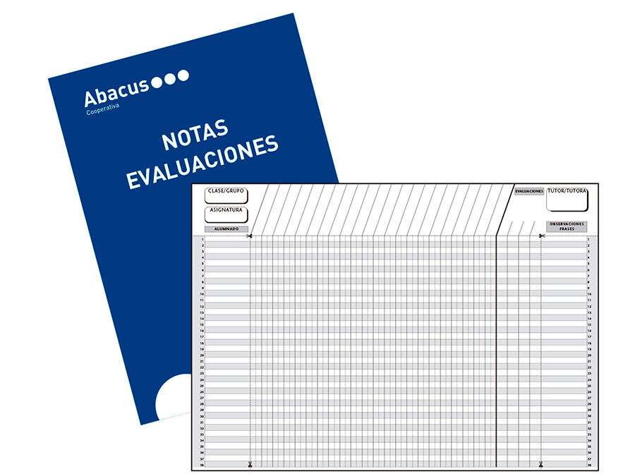 Abacus Libreta grapada  Notas Evaluación A4 castellano blau