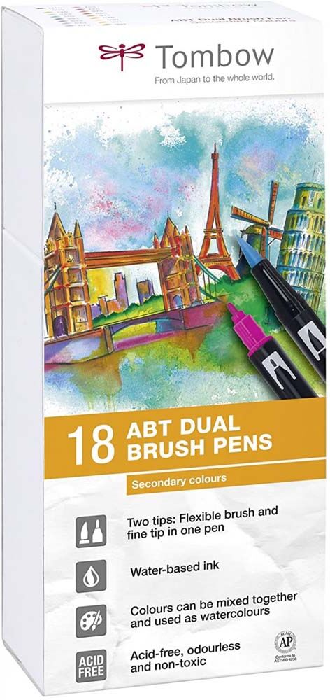 Tombow Rotuladores  Dual Brush secundarios 18 colores