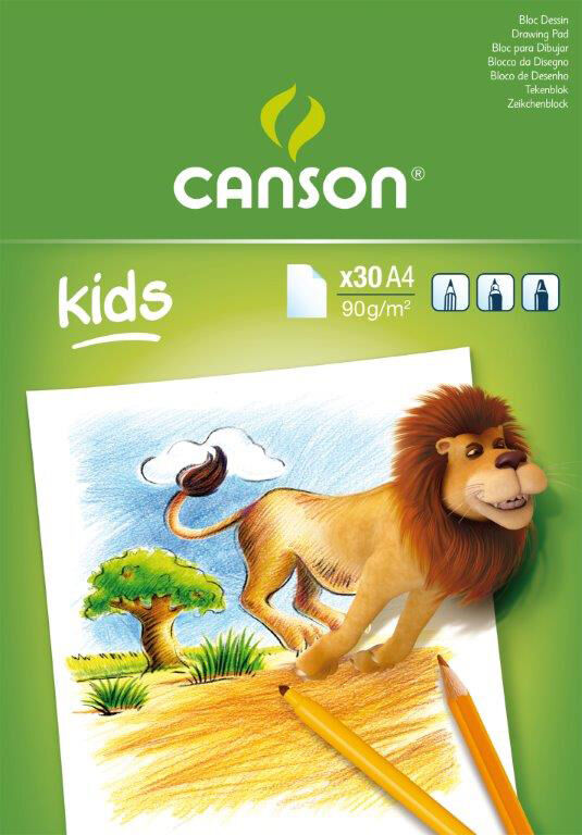 Canson Bloc de dibujo  Kids A4 30 hojas 90 g