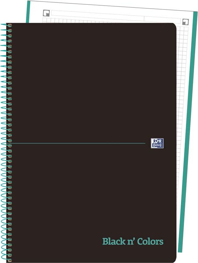 Oxford Notebook1 A4 5X5 80H  Black N'Colours turquesa