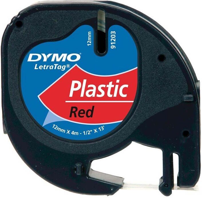 Dymo Cinta para rotular  LetraTag rojo