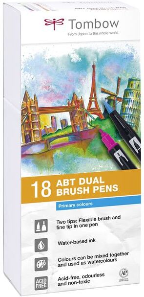 Tombow Rotuladores  Dual Brush primarios 18 colores