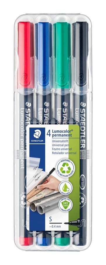 Staedtler Rotulador permanente  Lumocolor punta S 4 colores